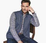 Apparel Charcoal/Blue XB6RX695 Johnston & Murphy Men Reversible Solid Vest - Image 3