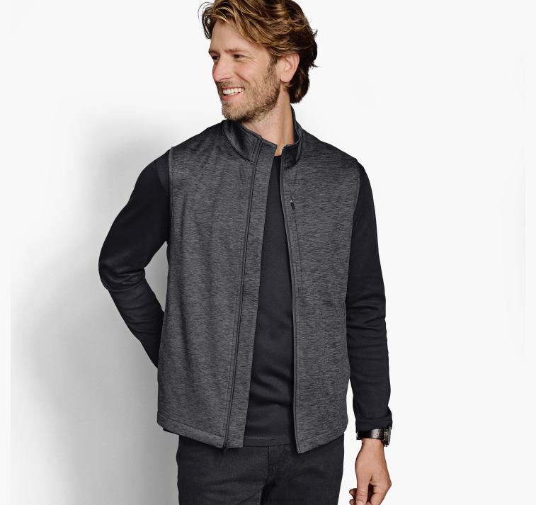 Apparel Charcoal Heather XB6RX831 Johnston & Murphy Men XC4 Performance Vest - Image 1