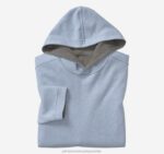 Apparel Charcoal/Light Blue XB6RX601 Johnston & Murphy Men Reversible Knit Hoodie - Image 2