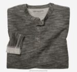 Apparel Charcoal XB6RX730 Johnston & Murphy Men Striated Knit Henley - Image 2