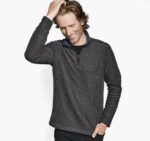 Apparel Charcoal XB6RX787 Johnston & Murphy Men Waffle Quarter Zip