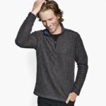 Apparel Charcoal XB6RX787 Johnston & Murphy Men Waffle Quarter Zip