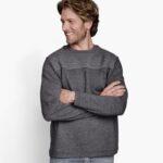 Apparel Charcoal XB6RX857 Johnston & Murphy Unisex Ribbed Crew Pullover