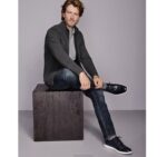 Apparel Charcoal XB6RX859 Johnston & Murphy Men Brushed Birdseye Full-Zip - Image 2