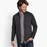 Apparel Charcoal XB6RX859 Johnston & Murphy Men Brushed Birdseye Full-Zip