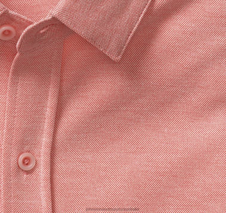 Apparel Coral XB6RX579 Johnston & Murphy Men Vintage Birdseye Button-Front Shirt - Image 2
