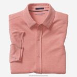 Apparel Coral XB6RX579 Johnston & Murphy Men Vintage Birdseye Button-Front Shirt