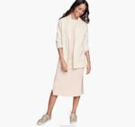 Apparel Cream XB6RX1294 Johnston & Murphy Women Quilted Shawl-Collar Cardigan - Image 2