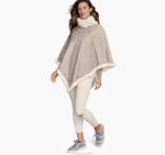 Apparel Cream XB6RX1301 Johnston & Murphy Women Reversible Faux-Fur Poncho - Image 4