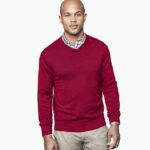 Apparel Deep Red XB6RX863 Johnston & Murphy Unisex V-Neck Sweater