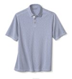 Apparel Dusty Blue XB6RX441 Johnston & Murphy Men Vintage Slub Polo - Image 2