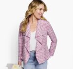 Apparel Fuchsia XB6RX1291 Johnston & Murphy Women Boucle Shawl-Collar Jacket