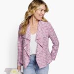 Apparel Fuchsia XB6RX1291 Johnston & Murphy Women Boucle Shawl-Collar Jacket