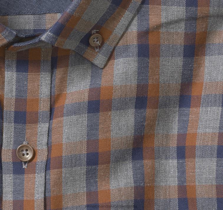 Apparel Gray Quad Check XB6RX734 Johnston & Murphy Men Heathered Woven Shirts - Image 2
