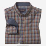 Apparel Gray Quad Check XB6RX734 Johnston & Murphy Men Heathered Woven Shirts
