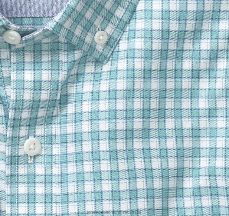 Apparel Green Shadow Gingham XB6RX689 Johnston & Murphy Men Recycled Long-Sleeve Shirt - Image 2