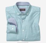 Apparel Green Shadow Gingham XB6RX689 Johnston & Murphy Men Recycled Long-Sleeve Shirt