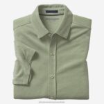 Apparel Green XB6RX611 Johnston & Murphy Men Vintage Birdseye Button-Front Shirt