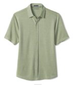 Apparel Green XB6RX611 Johnston & Murphy Men Vintage Birdseye Button-Front Shirt - Image 3