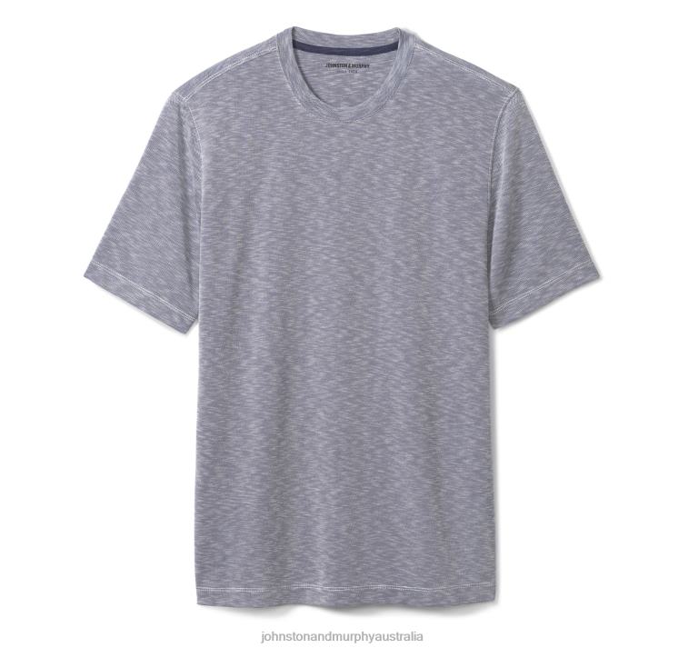 Apparel Indigo XB6RX748 Johnston & Murphy Men Vintage Slub Crewneck Tee - Image 2