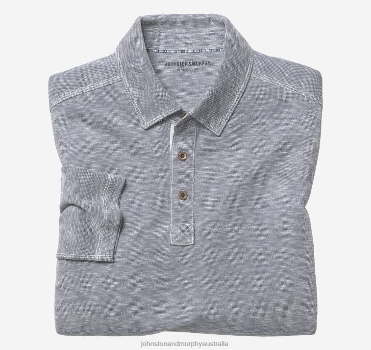 apparel_indigo_xb6rx771_johnston_murphy_men_vintage_slub_long_sleeve_polo.jpg Apparel Indigo XB6RX771 Johnston & Murphy Men Vintage Slub Long-Sleeve Polo - Image 1
