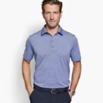 Apparel Light Blue/Gray Stripe XB6RX496 Johnston & Murphy Men XC4 Performance Polo