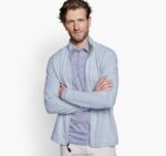 Apparel Light Blue/Gray XB6RX747 Johnston & Murphy Men Reversible Full-Zip