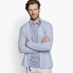 Apparel Light Blue/Gray XB6RX747 Johnston & Murphy Men Reversible Full-Zip