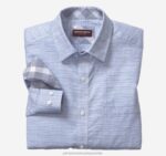 Apparel Light Blue Ombré Box XB6RX584 Johnston & Murphy Men Washed Linen-Blend Shirt