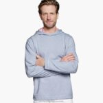 Apparel Light Blue/Pink XB6RX630 Johnston & Murphy Men Reversible Knit Hoodie