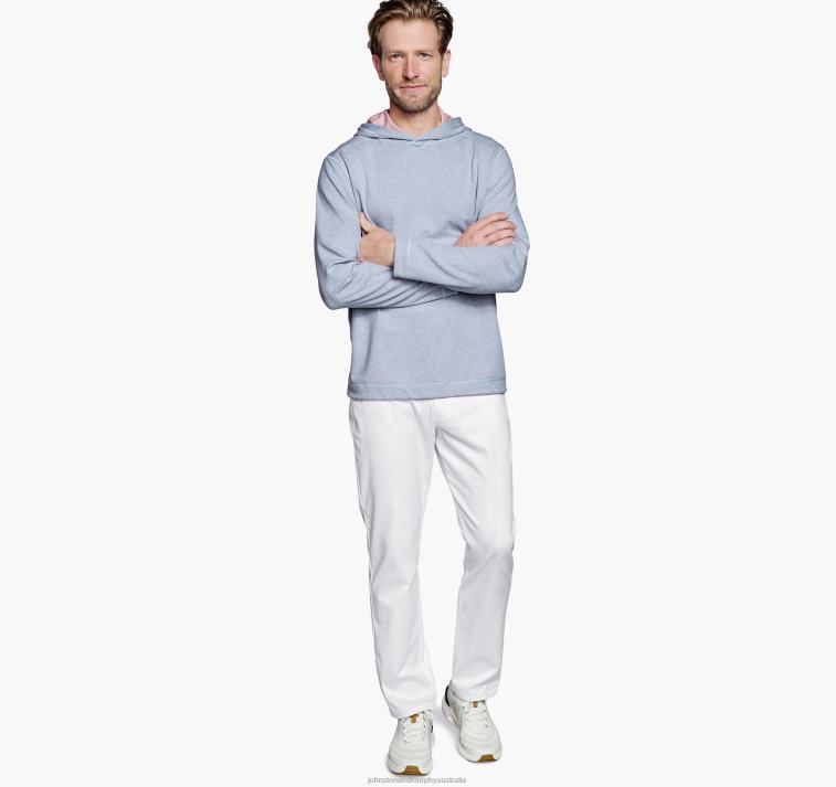 Apparel Light Blue/Pink XB6RX630 Johnston & Murphy Men Reversible Knit Hoodie - Image 3