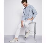 Apparel Light Blue/Pink XB6RX630 Johnston & Murphy Men Reversible Knit Hoodie - Image 4