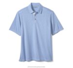 Apparel Light Blue XB6RX415 Johnston & Murphy Men Vintage Slub Polo - Image 2