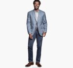 Apparel Light Blue XB6RX605 Johnston & Murphy Men Windowpane Blazer - Image 2