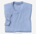Apparel Light Blue XB6RX652 Johnston & Murphy Men Vintage Slub V-Neck Tee