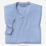 Apparel Light Blue XB6RX652 Johnston & Murphy Men Vintage Slub V-Neck Tee