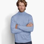 Apparel Light Blue XB6RX818 Johnston & Murphy Unisex Turtleneck Sweater