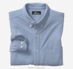 Apparel Light Blue XB6RX869 Johnston & Murphy Men XC Flex Birdseye Long-Sleeve Knit Shirt