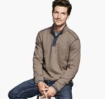 Apparel Light Brown/Navy Heather XB6RX847 Johnston & Murphy Men Reversible Quarter-Snap