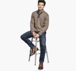 Apparel Light Brown/Navy Heather XB6RX847 Johnston & Murphy Men Reversible Quarter-Snap - Image 3