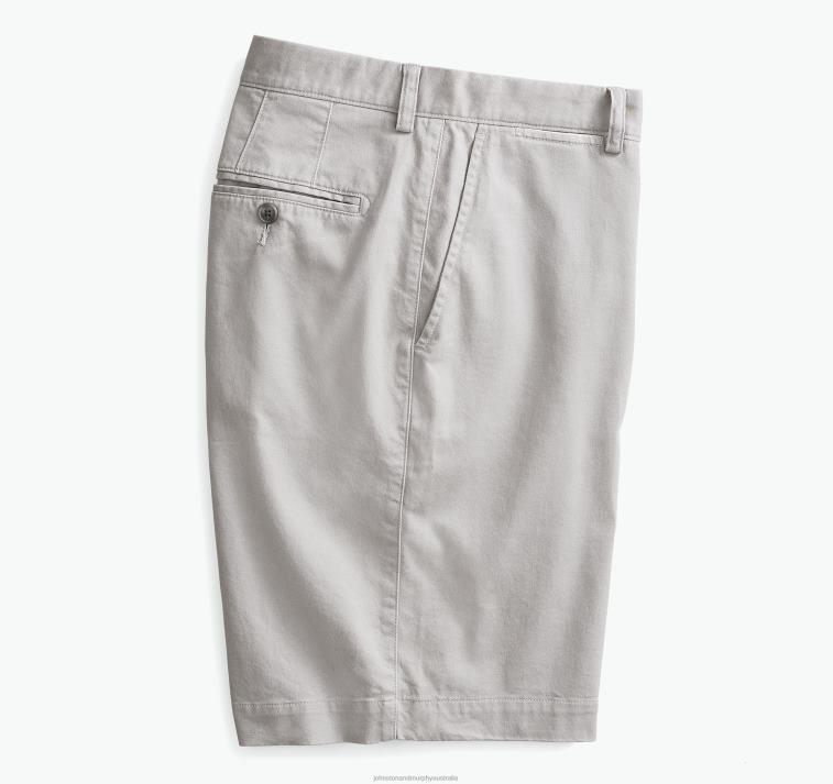 Apparel Light Gray XB6RX425 Johnston & Murphy Men Washed Chino Shorts - Image 2