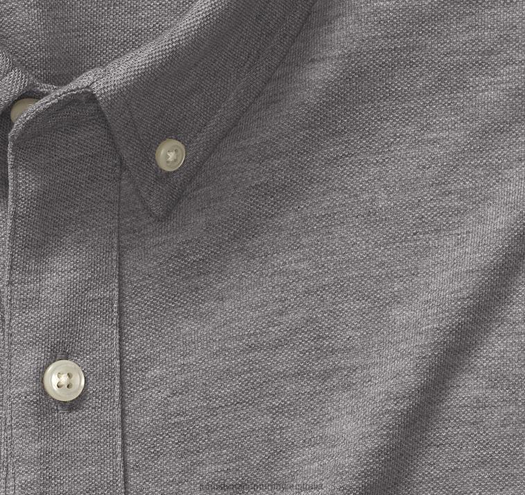 Apparel Light Gray XB6RX777 Johnston & Murphy Men XC Flex Birdseye Long-Sleeve Knit Shirt - Image 2