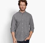 Apparel Light Gray XB6RX777 Johnston & Murphy Men XC Flex Birdseye Long-Sleeve Knit Shirt - Image 3