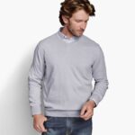 Apparel Light Gray XB6RX867 Johnston & Murphy Unisex V-Neck Sweater