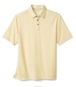 Apparel Light Yellow XB6RX512 Johnston & Murphy Men Vintage Slub Polo - Image 2