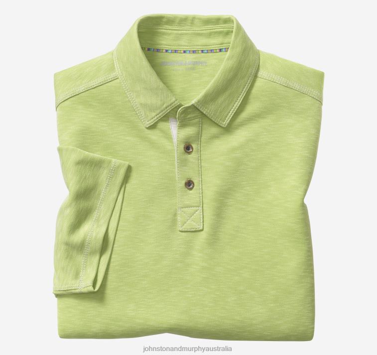 Apparel Lime XB6RX467 Johnston & Murphy Men Vintage Slub Polo - Image 1