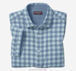 Apparel Mint Large Gingham XB6RX702 Johnston & Murphy Unisex Double-Layer Short-Sleeve Shirt