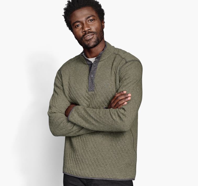 Apparel Moss/Gray Heather XB6RX766 Johnston & Murphy Men Reversible Quarter-Snap - Image 1