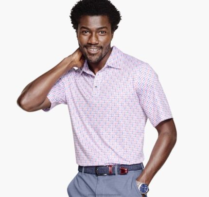Apparel Multi Checker Print XB6RX567 Johnston & Murphy Men XC4 Performance Polo