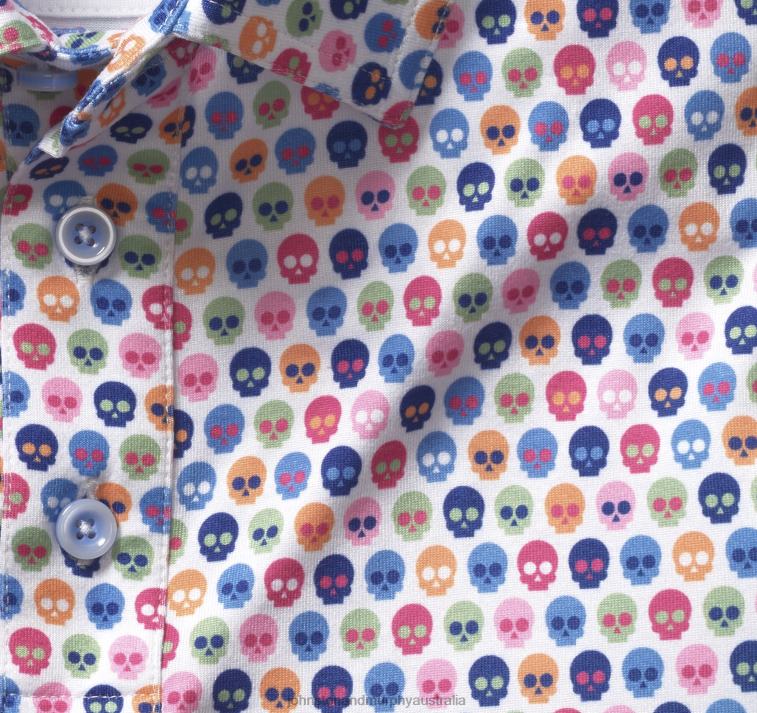 Apparel Multi Skull XB6RX553 Johnston & Murphy Men XC4 Print Performance Polo - Image 2